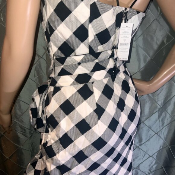 NWT Sz 2 WHITE HOUSE BLACK MARKET GINGHAM SHEATH DRESS, REMOVABLE BELT - Picture 5 of 12